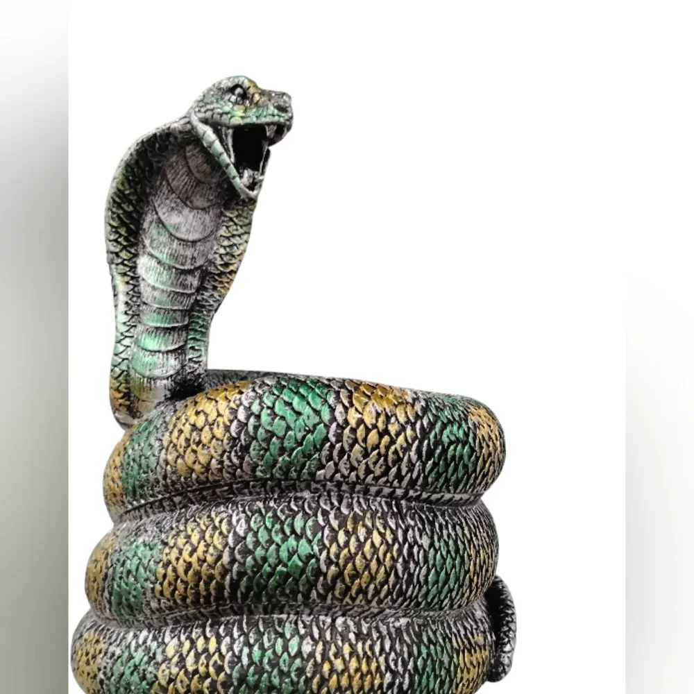New Green and Gold Cobra Reptile Decor